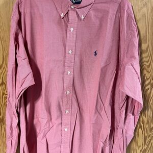 Ralph Lauren XL Red and White Men's Buttoned Down Shirt